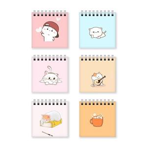 دفترچه یادداشت طرح گربه فانتزی کد 23690148 مجموعه 6 عددی