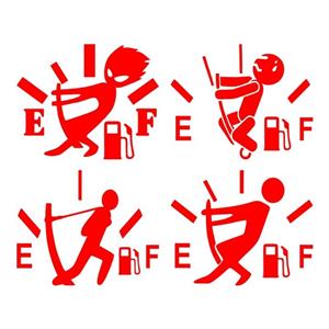 برچسب بدنه خودرو طرح باک بنزین ماشین خالی کد MT-R410 مجموعه 4 عددی