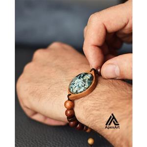 دستبند سنگ شجر شکوفه بهاری کد 031