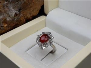 انگشتر زنانه عقیق یمنی سرخ کد 750