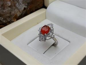 انگشتر زنانه عقیق یمنی سرخ کد 681