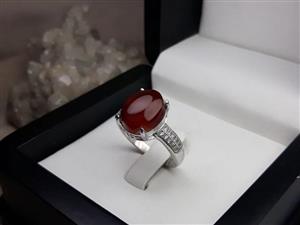 انگشتر زنانه عقیق یمنی سرخ کد 2182