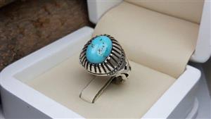 انگشتر مردانه فیروزه نیشابوری اصل کد 462