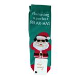 جوراب ساق کوتاه بچگانه مدل بابانوئل عینکی کد Relax-Santa-12