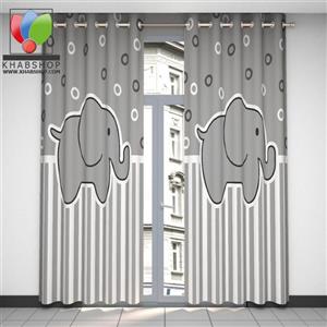 پرده ساتن سه بعدی گوزل مدل فیل کد 5556