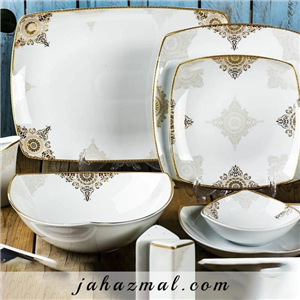 سرویس غذاخوری 6 نفره 30 پارچه چینی پردیس کاشان قالب پاریس طرح 176