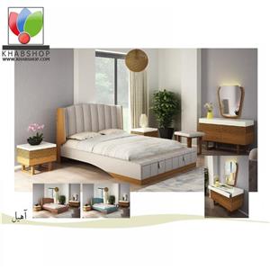 تخت خواب دو نفره کارا چوب مدل آهیل