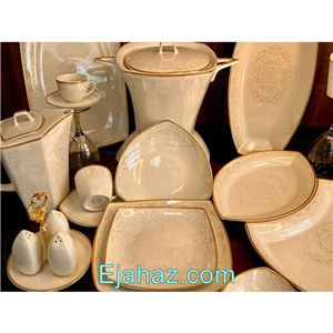 سرویس چینی پردیس ایزابل نیو بن چاینا ساندرا طلایی 96 پارچه