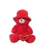 عروسک خرس کلاه دار قلب بدست سایز 1 کد donya26