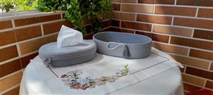 ست سبد و جای دستمال کاغذی قیطان دوزی 5744