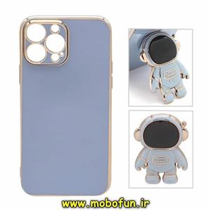 قاب گوشی iPhone 14 Pro آیفون طرح ژله ای فضانورد مای کیس گلد لاین دور طلایی محافظ لنز دار فیلی کد 19