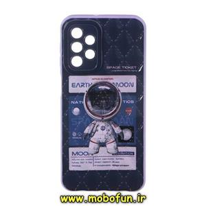 قاب گوشی Galaxy A13 4G سامسونگ ژله ای شبکه ای طرح دار فضانورد Space محافظ لنز دار کد 303