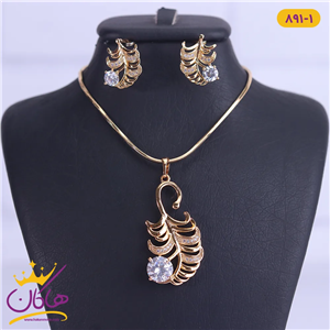 نیم ست زنانه ژوپینگ برگ تک نگین کد xip 891/1