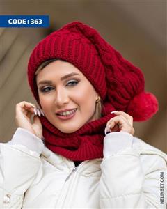 شال و کلاه بافت دخترانه مدل نیلو جنس نخ کاموا کد 363