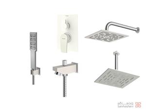 شیر حمام توکار شودر سری رومر پلاس شیری کروم تیپ Brass 4