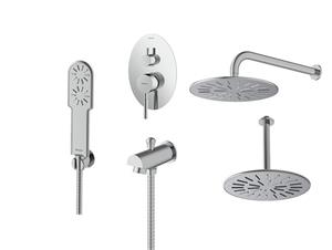 شیر حمام توکار شودر سری روگن شیری کروم تیپ 4 Brass