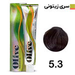 رنگ مو الیو قهوه ای زیتونی روشن olive شماره 5.3