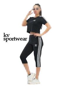 ست کراپ شلوارک ورزشی زنانه adidas