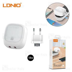 شارژ دیواری الدینو LDNIO A2512Q توان 18 وات همراه کابل میکرو