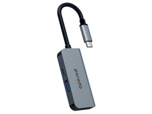 هاب 3 در 1 پورودو Porodo 3 in 1 Aluminum USB-C HUB PD-4K31C-GY