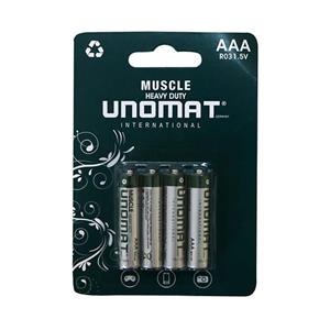 باتری نیم قلمی یونومات مدل Heavy Duty بسته 4 عددی