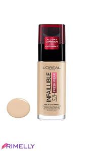 کرم پودر سری Infaillible 24H Matte مدل Golden Beige شماره 24 حجم 30 میلی‌ لیتر لورآل 