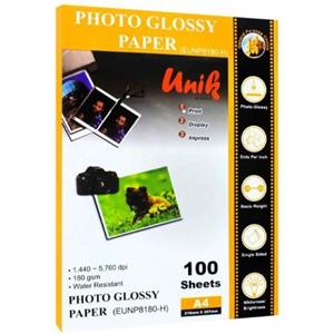 فتوگلاسه 180 گرم 100برگی A4 - Unik