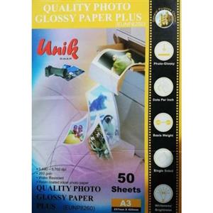 فتوگلاسه 260 گرم 50برگی A3 - Unik RC