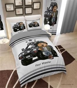 روتختی کودک پسرانه طرح ماشین و خرس پولو مدل Four Wheeler