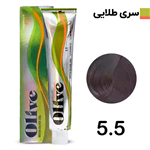 رنگ مو الیو قهوه ای طلایی روشن olive شماره 5.5