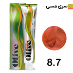 رنگ مو الیو بلوند مسی روشن olive شماره 8.7