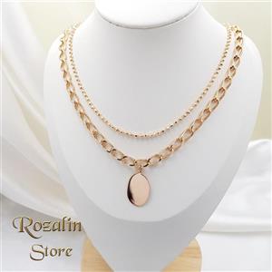 گردنبند زنانه ژوپینگ دولاین مدل زنجیر و پلاک