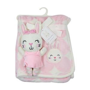 پتو مخملی نوزاد با عروسک baby buddies