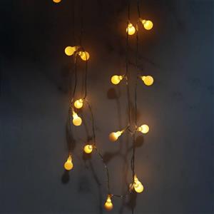 ریسه ۲۰ لامپ طرح لامپ کوچک سفید باتری خور آفتابی ۲ متری