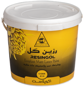 رنگ نیم پلاستیک  مات سفید اکوپلاست کد 414 رزین گل (گرید 3)