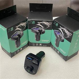 شارژر فندکی و اف ام پلیر بلوتوثی x8