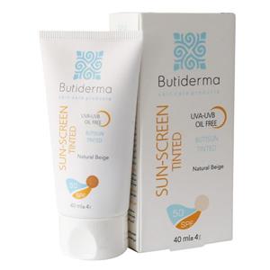 کرم ضد آفتاب رنگ طبیعی بیوتی درما مخصوص پوست چرب Butiderma