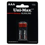 باتری دوتایی نیم قلم Uni-Max Alkaline LR03-AM4 1.5V AAA بسته ۲۴ عددی