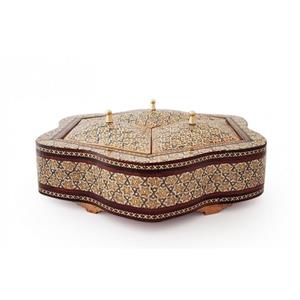 شکلات خوری خاتم کاری مدل سه درب هلالی کد 112 -