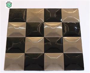کاشی استیل نقره ای مشکی کد Aj133