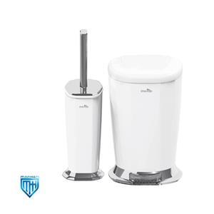 سطل زباله پدالی و برس ایمن آب مدل ونیز (تیتانیوم)