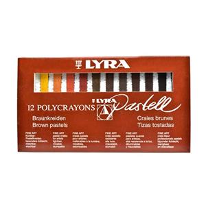 پاستل گچی 12 رنگ لیرا طیف قهوه ای
