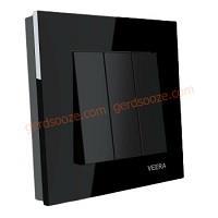 کلید سه پل ویرا مدل کریستال مشکی