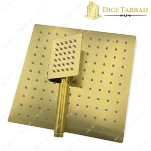 سردوش چهارگوش طلایی مات ۲۵ سانت