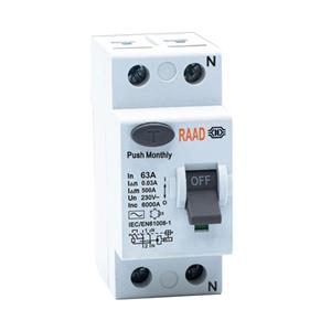 کلید محافظ جان 2 پل 63 آمپر RBRC-2P-63A-6kA رعد