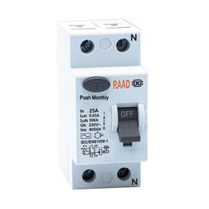 کلید محافظ جان 2 پل 25 آمپر RBRC-2P-25A-6kA رعد