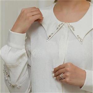 شومیز ژاکارد نخ ابریشم تک رنگ