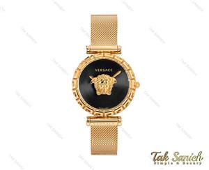 ساعت ورساجه زنانه پالازو طلایی صفحه مشکی Versace-3989-L