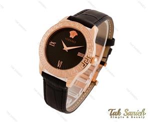 ساعت ورساچه زنانه رزگلد بند چرمی Versace-3942-L