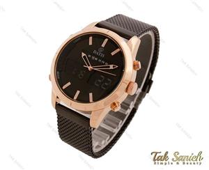 ساعت داتیس مردانه دوزمانه مشکی رزگلد Datis-3764-G